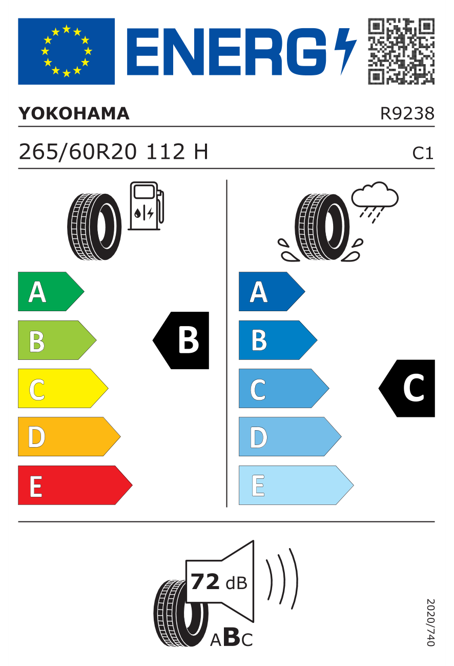 Image of tyre specifications with eprel code 1631199